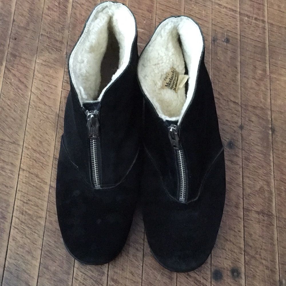 English Morelands vintage real sheepskin booties